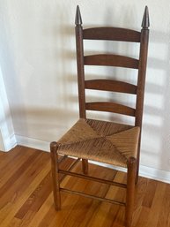 Tall Wood Chair With Woven Seat, 44High,
