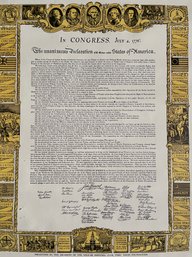 Declaration Of Independence Reproduction, Presented By Mile-Hi Sertoma Club, 20 X 16' Unframed