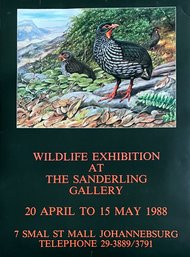 Wildlife Exhibition At Sanderling Gallery, Johannesburg, Poster 1988, 27 X 19' Unframed