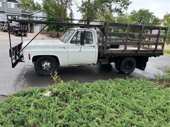 1976 Chevy Dually Truck With Large Cargo Basket And Overhead Rack System