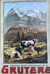 Switzerland Poster. GRUYERE 26 X 18 1/2 Unframed.