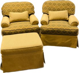 Tan Easy Chairs Includes Pillows And Ottoman Made By Standard Furniture Corp.