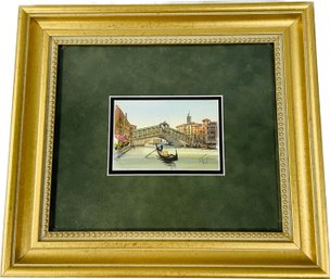 Original Artwork, Venice. 13 X 11   Signed By Artist. Water Spots On Glass