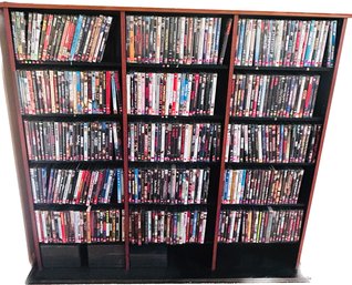Bookcase Includes Contents Mostly DVDs 54 X 51 X 7