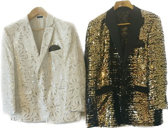 Gold And Silver Sequins Mens Entertainer Jackets. See Photos For Details And Sizes