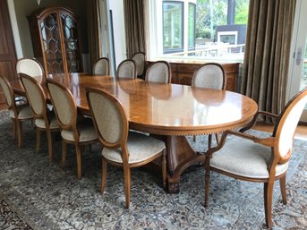 Francesco Molon Olive Wood  Imported From ItalyOlive Table And 10 Chairs - Pristine Condition