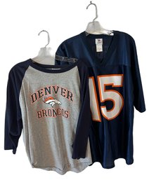 2 Pieces Tshirt, Denver Broncos, Logo Athletics In Large Size
