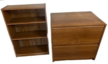 2 Pieces Wooden Cabinet/storage - Bookshelf Abd A Filing Cabinet