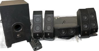 Set Of Black Speakers With Subwoofer By Logitech