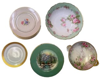 Aberdeen And CH Field Haviland Antique Plates, Bowl, Small Plates And Many More