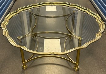 Brass Frame Table With Removable Glass Top- 41x41x18