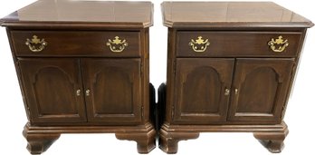 Pair Of Drexel Nightstands- 24x16x26 Brass Pulls On Drawers.