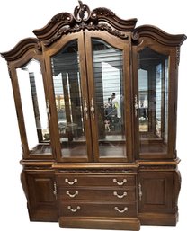 2 Piece Hutch- 76x19x93 When Fully Assembled, 9 Panes Of Glass, Very Heavy