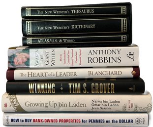 Various Books, Webster's, Awaken The Giant Within, The Heart Of A Leader, W1nning, Growing Up Bin Laden & More