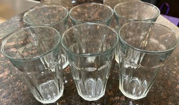 Ribbed Drinking Glasses X6