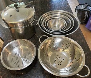 Mixing Bowls (13'), Stock Pot (10')  & Strainer (11')