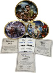 Star Trek Plates-the Trouble With Tribbles, Mirror Mirror, Piece Of The Action,w/ Certificates Of Authenticity