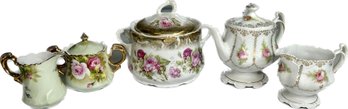 Three Crown China Lidded Pot, Abate Bavaria Tea Pot And Creamer, Lefton China Sugar Bowl & Creamer