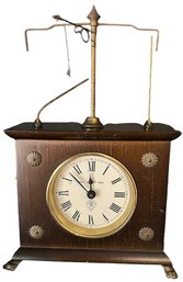 Wooden Desk Clock With Weather Features 7x3x11'