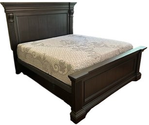 King Mattress With Dark Wood Frame