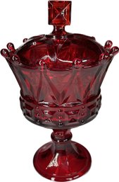 Red Glass Fostoria Crown Chalice