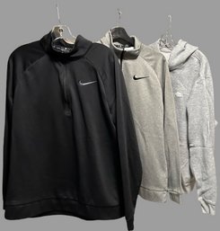 Nike 1/2 Zip Black & Grey & Grey Hoodie, Men's Large