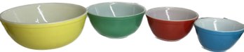 Vintage 4 Multi-sized Pyrex Mixing Bowls