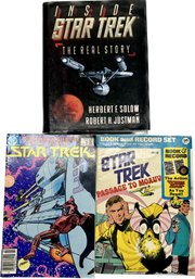 Inside Star Trek The Real Story, DC Comics Star Trek With Vinyl Record, Star Trek Passage To Moauv Comic