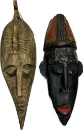 2 Wood Decorative Masks