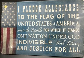 The Pledge Of Allegiance Quoted Sign - 23.5Lx15.5W