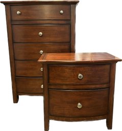 Wood Drawer Chest And Night Stand Set