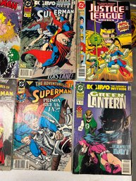 DC Justice League Comics- Superman, Green Lantern & More! Well Used, Some With Tape On Spines, 10 Total