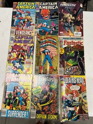 Marvel Comics- Captain America, & Fantastic Four! Well Used, Some With Tape On Spines 9 Comics