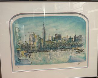 Watercolor Artwork Of City Scape, Signed & Numbered