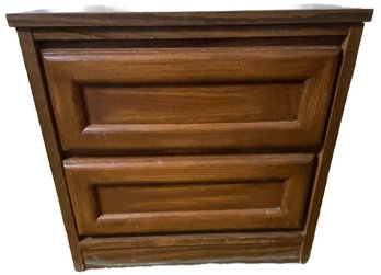 Wooden Two Drawer Storage Cabinet - 22x15x22
