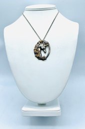 Sterling Unicorn Pendant. Sterling Chain Made-in-italy.