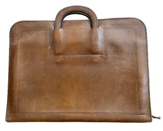 Vintage Leather Briefcase Bag - 16x12x2