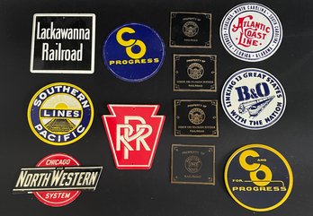 Vintage Metal Signs: B&O, Atlantic Coast Line, Lackawanna Railroad, Southern Pacific Lines, More