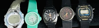 Vintage Ladies Wrist Watches, Untested, Rubber Wrist Bands - Awatch, Timex, Sport