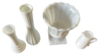 Vintage Scalloped Urn Vase, CLG Vase,  Milk Vase And Sauce Pitcher