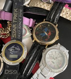 Large Lot Of Novelty, Watches, Untested, Mens, Womens, Kids - Some Bands Need Replacing