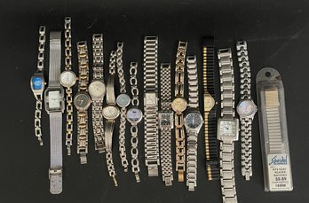 Lot Of Vintage Goldtone And Silvertone Watches, Untested. Mens, Womens