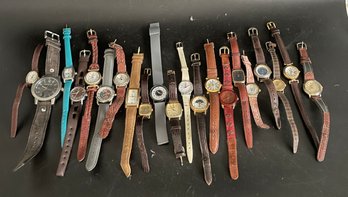 Lot Of Vintage Watches, Untested, Mens, Womens - Some Bands Need Replacing, Silvertone, Goldtone