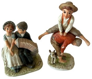 Norman Rockwell Figurines-  'Leapfrog'  And 'Lovers' By Dave Grossman Designs Inc.