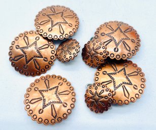 Copper Colored Metal Buttons. Southwest Style Two Sizes.