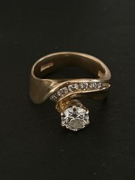 14K Yellow, White Gold And .74 Ct Diamond Ring- Size 4.5, 5.63g