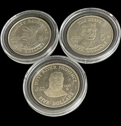 Commemorative Five Dollar Coins: Fathers Of Baseball, In Protective Case, 1993, 1992
