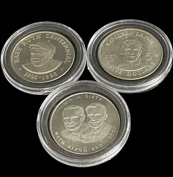 Commemorative Five Dollar Coin: Fathers Of Baseball. GOP Coin. In Protective Cases