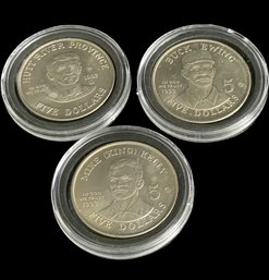 Commemorative Five Dollar Coin: Fathers Of Baseball. In Protective Cases. 1992, 1993