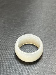 Half-round, Near Colorless, Jade Band, Size 7, 23.3 X 11 X 2.8mm, Weighing 4.8 G